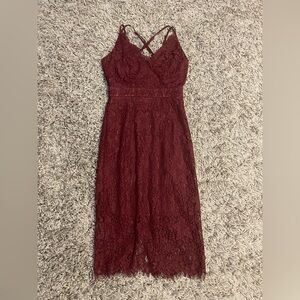 Burgundy Lace Dress